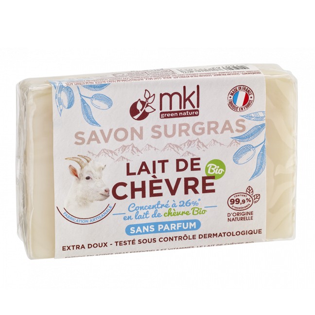 MKL Savon Surgras Lait de Chèvre Bio Sans Parfum 100g